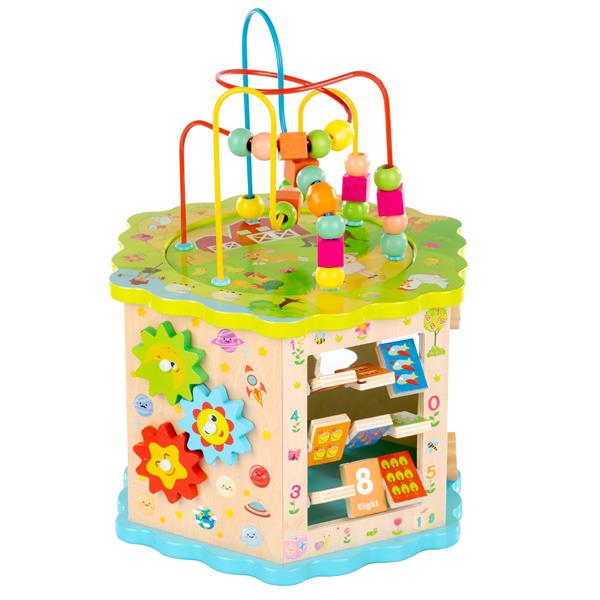 GS1105 KINDERPLAY DREWNIANA KOSTKA EDUKACYJNA 8w1