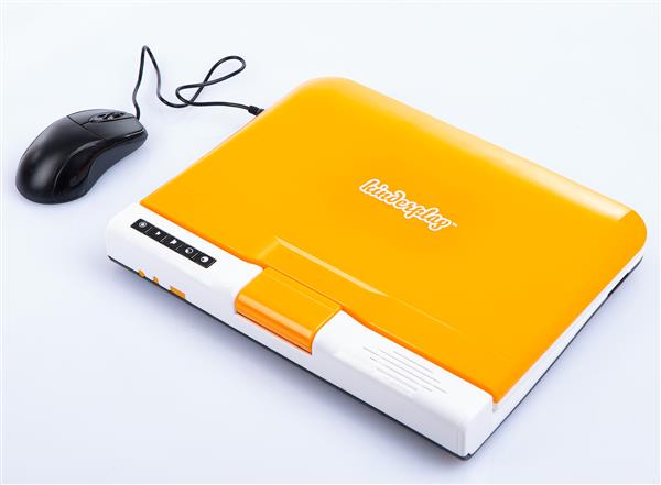 Laptop obracany monitor pomarańczowo-szary